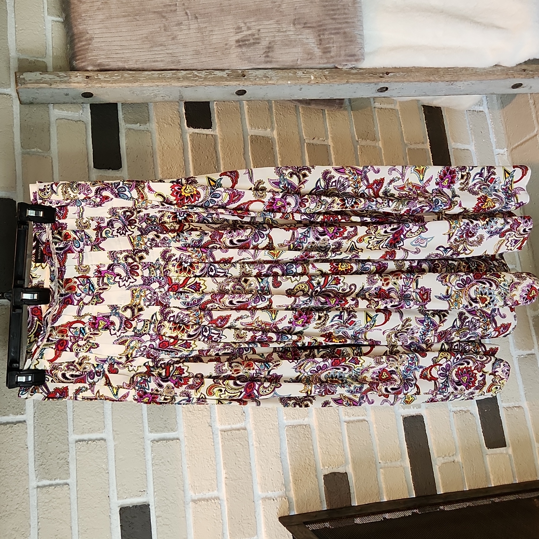 Banana Republic Paisley Floral Pleated Maxi Boho Skirt Sz 2